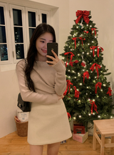 Rose Boat Neck Knit T-shirt + Tie Set (5color)