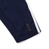[UNISEX] Satin-Trimmed Padded Racing Jacket (Navy)