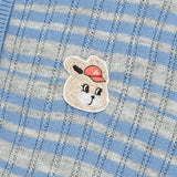 WITTY BUNNY STRIPE KNIT HOODIE [SKY]