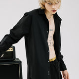 オーバーフィットコットンシャツ/OVERFIT COTTON SHIRTS-BLACK