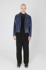 ミッドナイトブルーラムスキンライダージャケット/Midnight Blue Lamb Skin Rider Jacket
