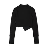 Slim Kitty Warmer Crop Top [BLACK] (6618539524214)