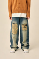 DAMAGE POINT WASHED DENIM