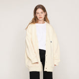 [UNISEX] Small Dot Drawing Smile Embroidered Knit Cardigan (6686020141174)