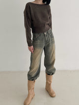 ソフトリップラインニット / Soft lip line knit (5color)