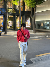 コットンワンタックバンドウエストワイドパンツ / Cotton One Tuck Banded Waist Wide Pants (7 colors)