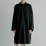 リネンロングシャツ / unisex linen long shirts black