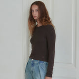 LAYERED LONG SLEEVE_BROWN