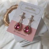 Romantic Queen Waterdrop Crystal Piercing - Rosepink