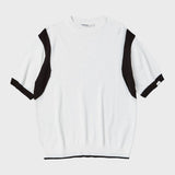 ショルダーコントラスト ハーフスリーブニット/SHOULDER CONTRAST HALF SLEEVE KNIT (WHITE)