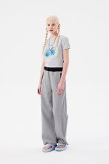 ビッグチェリーホットフィックスポイントクロップTシャツ / BIG CHERRY HOTFIX POINT CROP T-SHIRT [MELANGE GRAY]