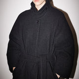 バルマカンボウクルコート / Balmacaan boucle coat black
