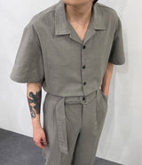 リネンワイドジャンプスーツ / RO linen wide jumpsuit (3 colors)