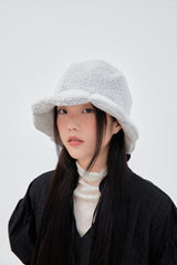 플라워벨햇 화이트 앤 그레이 / Flower bell hat_white and grey (6656023462006)
