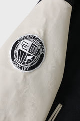 Big Patch Black Ivory Baseball Jacket / Varsity Jacket