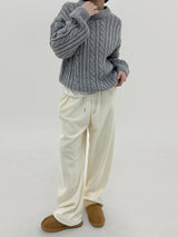 ウールプレッツェルバルキーニット / Wool pretzel bulky knit (4color)
