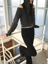 [Mink lining] ファインラインブーツカットトレーニングパンツ