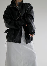 バルーンレザージャンパー / Balloon Leather Jumper (2color)