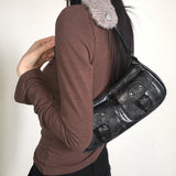 Nait Vintage Washed Leather Pocket Cross Shoulder Bag