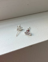 [92.5silver] cubic heart earrings