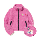 KIRSH X MISAKI KAWAI FLEECE MIX PATCH STADIUM JACKET [PINK]