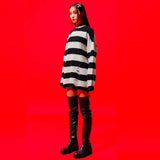 0 2 Damaged Wool Stripe Knit - WHITE (6626819440758)