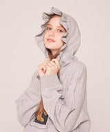 ラッフル付きフーディ グレー/ ruffle hoodie grey (2487641768054)