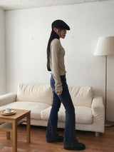 Booming Y2K Pocket Washed Denim Bootcut Pants