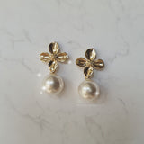 ボタニックフラワーパールピアス