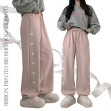 Midi ribbon printed napping jogger pants (3 colors)