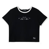 ラビットエモジクロップTシャツ/BLACK RABBIT EMOJI CROP T-SHIRT