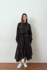 "PRE-ORDER 4/16~" WOOD-CUT DROP-SHOULDER SHIRT (Black) (6546130862198)