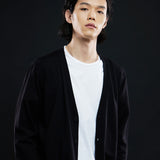 カシミアストラクチャーニッティングカーディガン/CASHMERE STRUCTURE KNITTING CARDIGAN-BLACK