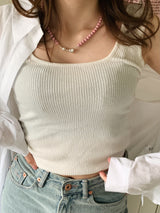 ノッティングピンクネックレス / [925silver] Notting pink Necklace