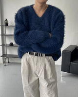 ブランアンゴラVネックニットウェア