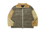 TONE VARIATION BOUCLE KNIT ZIP UP