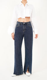 ワイドフィットスリットデニムパンツ/WIDE FIT SLIT DENIM PANTS [16627]