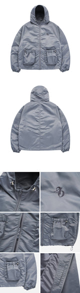 [24SS] SYMBOL PUCKERING WINDBREAKER JACKET GREY