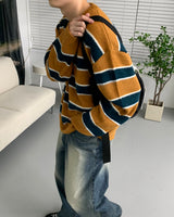 ウォパラウンドネックストライプモヘアニットウェア / EV WOPA Round Neck Striped Mohair Knitwear (3 colors)
