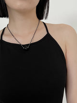ボールネックレス / black ball necklace