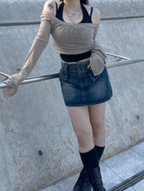 フェアリーオフショルダーシャーリングロングスリーブ / airy Off-Shoulder Shirring Long sleeve