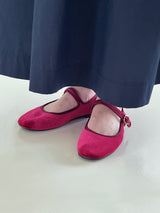 Velvet mary jane shoes