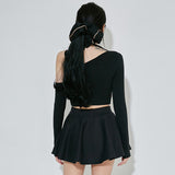 ホルターアンフテッドクロップTシャツ / (9067) Halter Unfooted Crop Tee