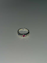 Silver pink angel beam ring