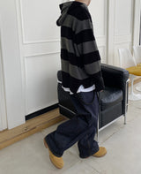 No.9228 stripe over hood KNIT (3color) (6645571518582)
