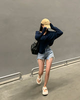 [Bellide made] Chalang snap ribbed T-shirt