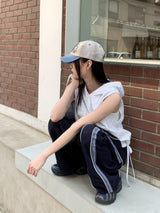 ナイロン配色ロングワイドスパントレーニングパンツ/marinet nylon coloring long wide spandex training pants