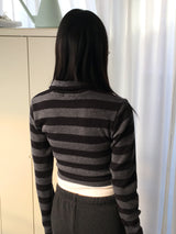 Chipo ストライプブラッシュクロップジップアップ