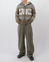リープワイドピーチナッピングコットンパンツ/leap wide peach napping ccotton pants 2color