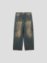 Slash cargo denim pants 2color